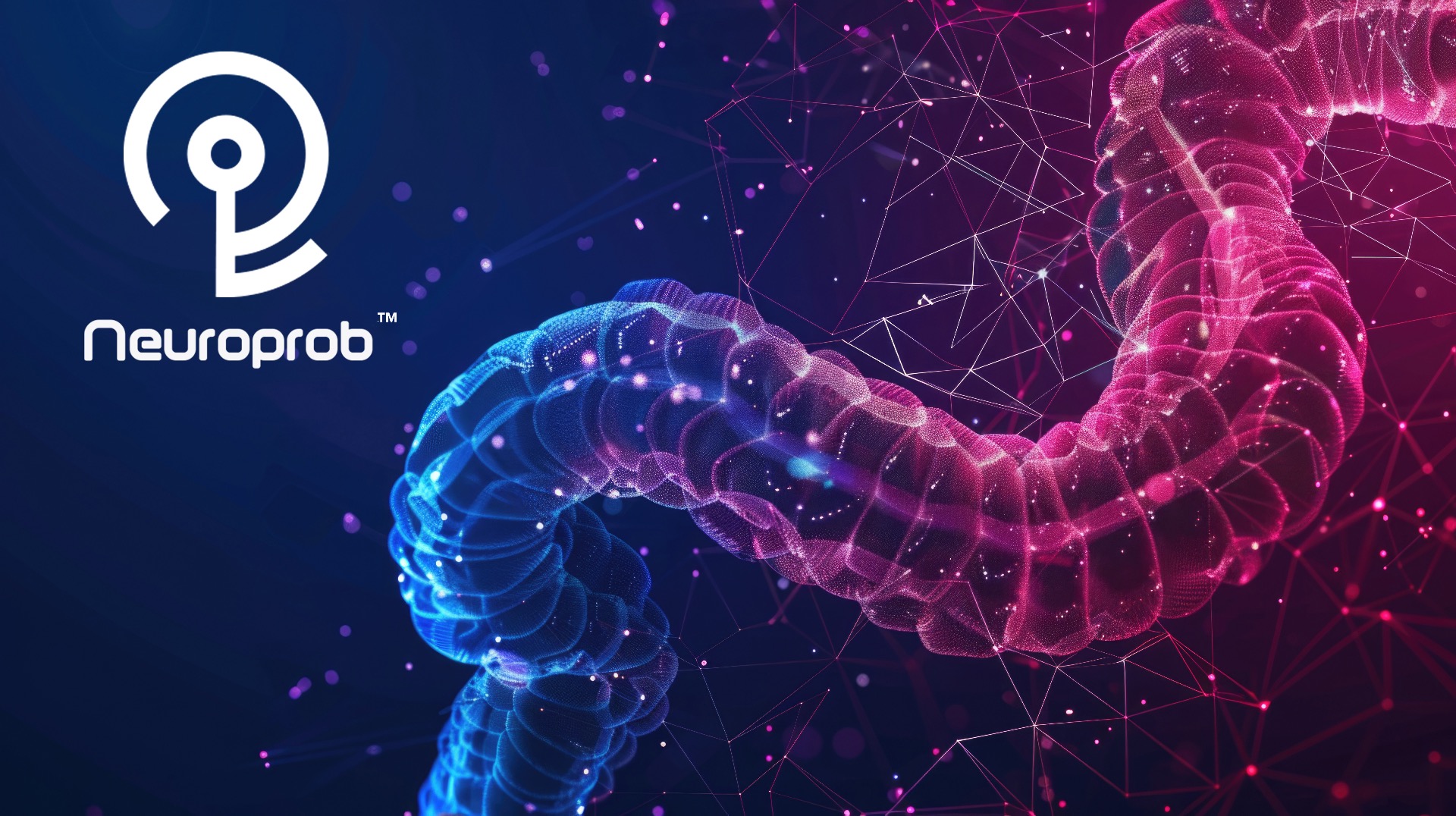 NeuroProb brand with a digital illustration of the intestine